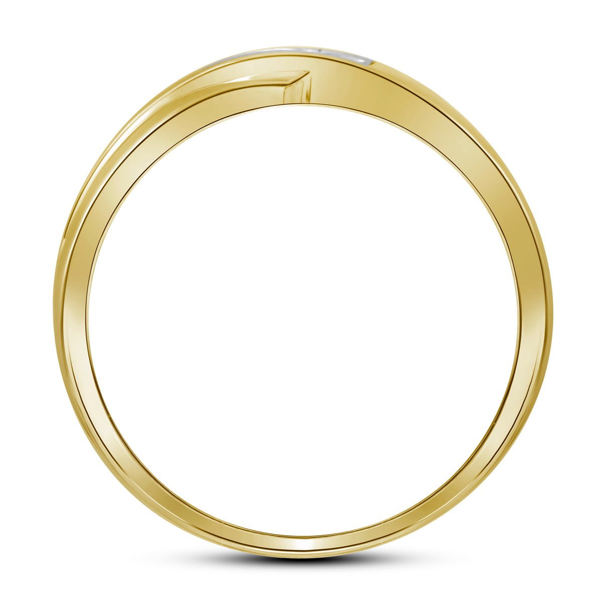10K Yellow Gold Round Diamond Fashion Men's Band 1/8 Cttw - Splendid Jewellery