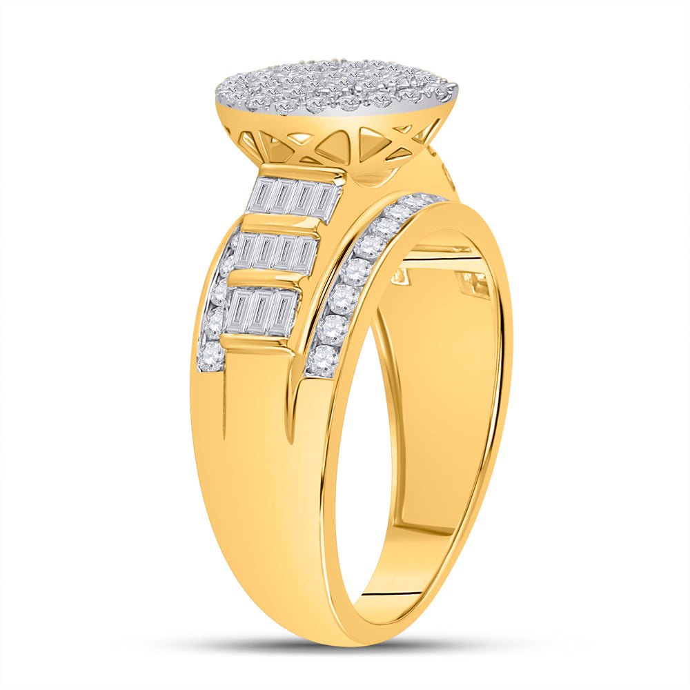 10K Yellow Gold Round Diamond Ring 1 Cttw - Splendid Jewellery