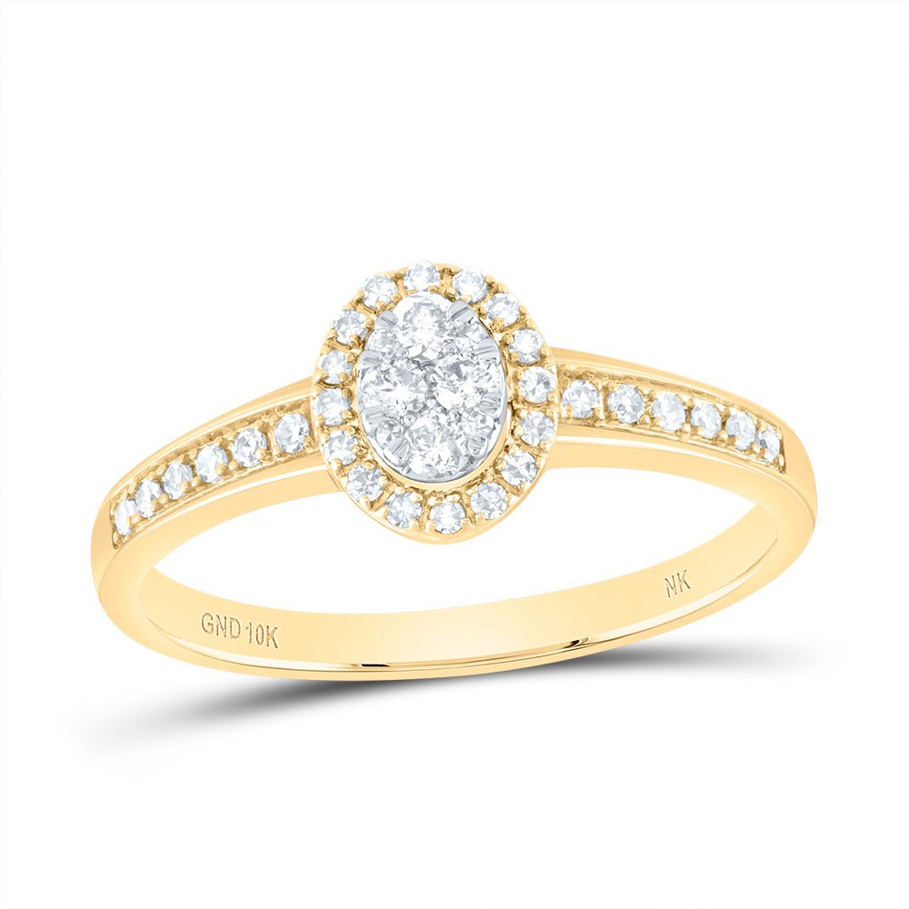 10K Yellow Gold Round Diamond Ring 1/4 Cttw - Splendid Jewellery
