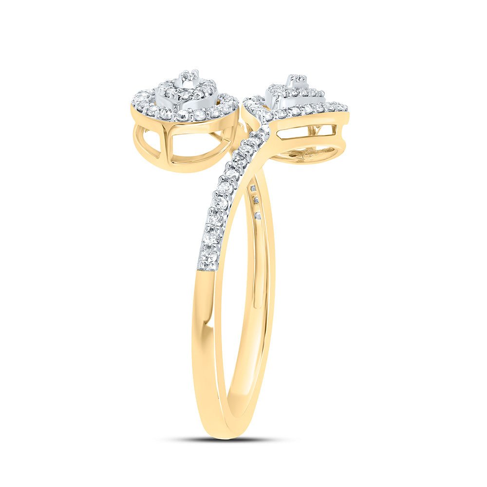 10K Yellow Gold Round Diamond Ring 3/8 Cttw - Splendid Jewellery