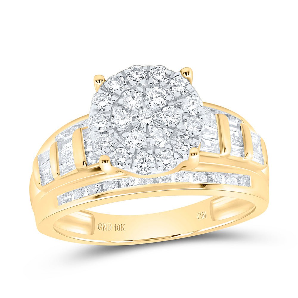 10K Yellow Gold Round Diamond Ring 7/8 Cttw - Splendid Jewellery