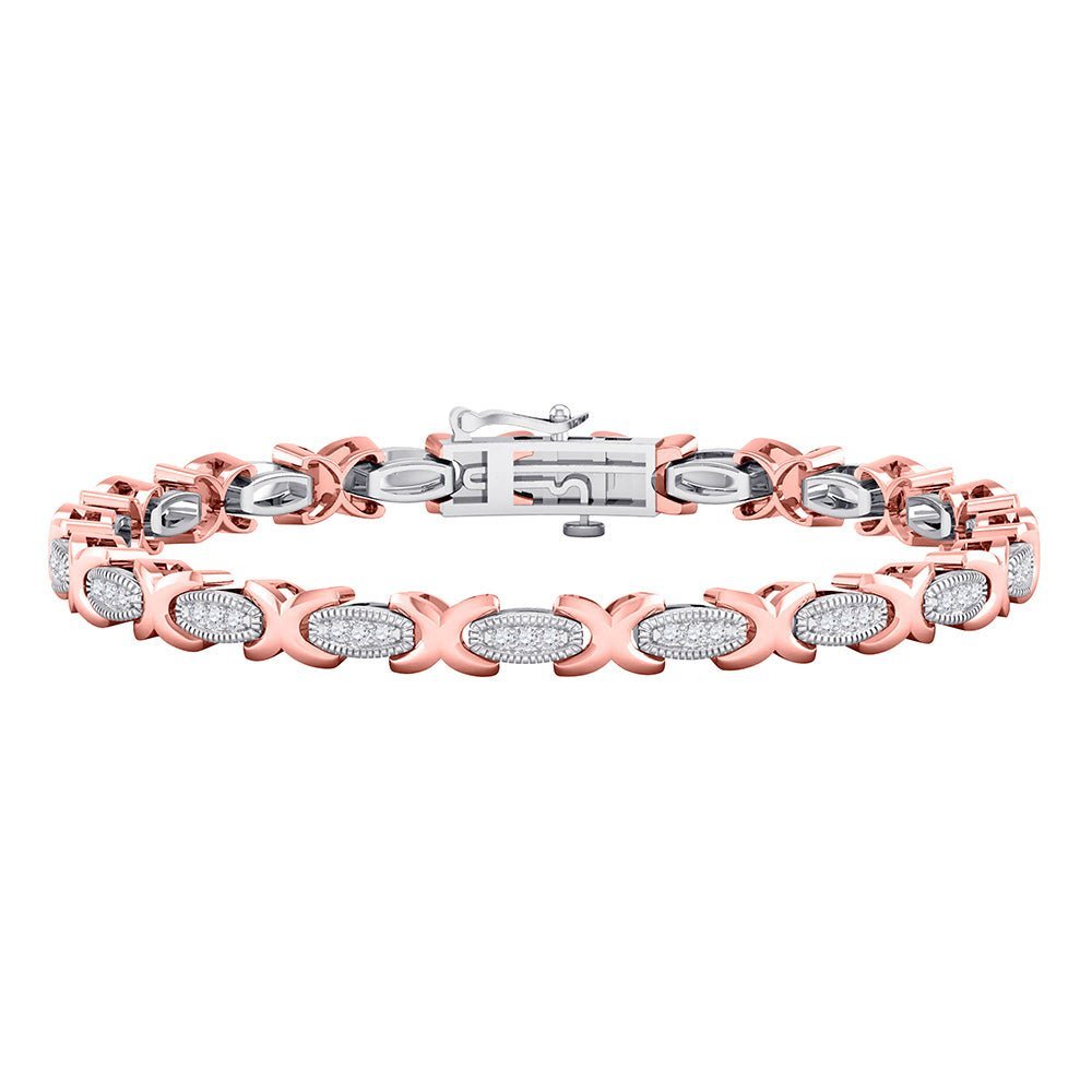 10kt Dual - Tone Gold Women's Round Diamond Link Bracelet - 1/2 Cttw | Exquisite Jewelry - Splendid Jewellery