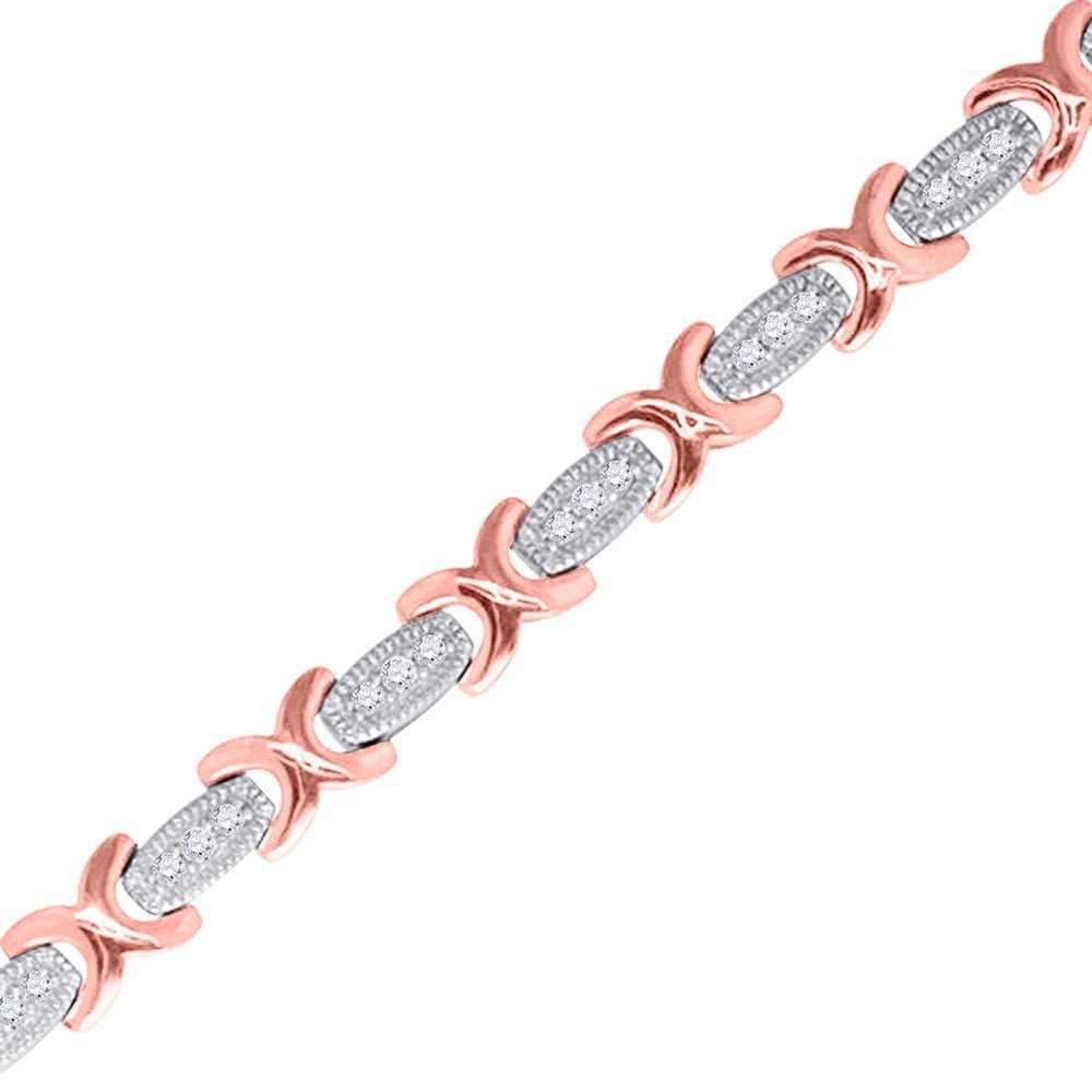 10kt Dual - Tone Gold Women's Round Diamond Link Bracelet - 1/2 Cttw | Exquisite Jewelry - Splendid Jewellery