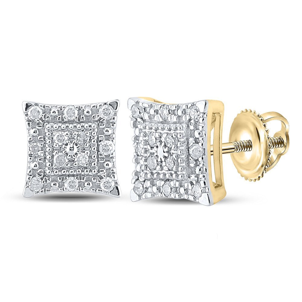 10kt Golden Brilliance Diamond Square Earrings - Splendid Jewellery