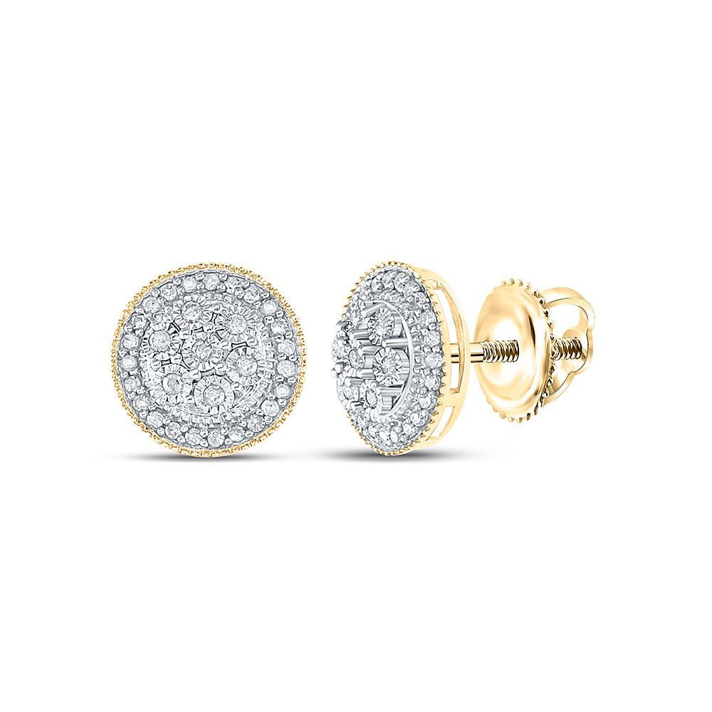 10kt Golden Circle of Brilliance Diamond Earrings - Splendid Jewellery
