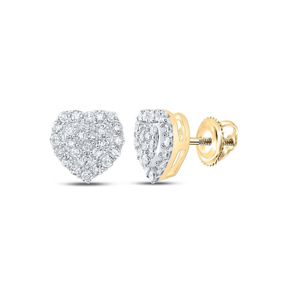 10kt Golden Heart Sparkle Earrings - Splendid Jewellery