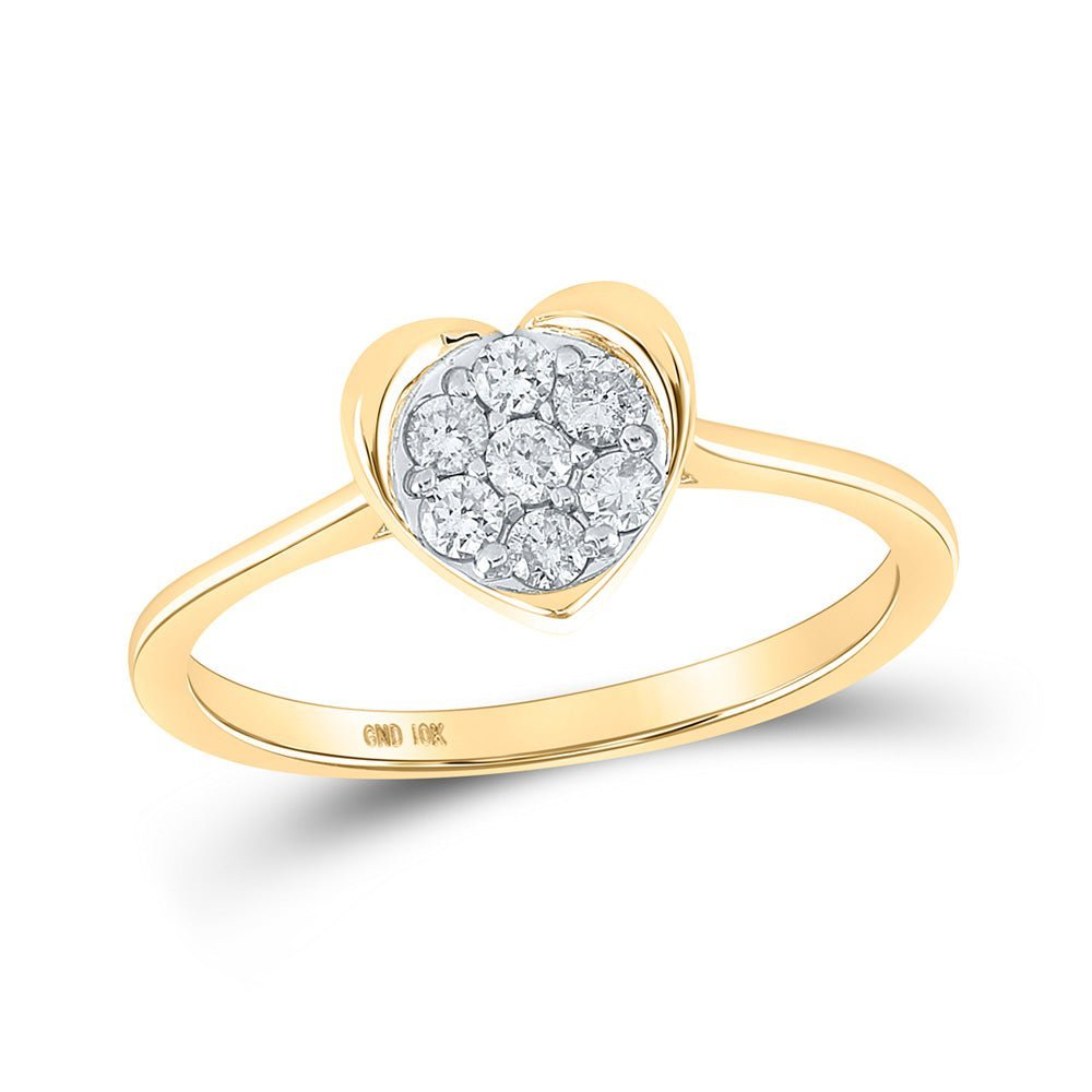 10kt Golden Love Diamond Heart Ring - Splendid Jewellery