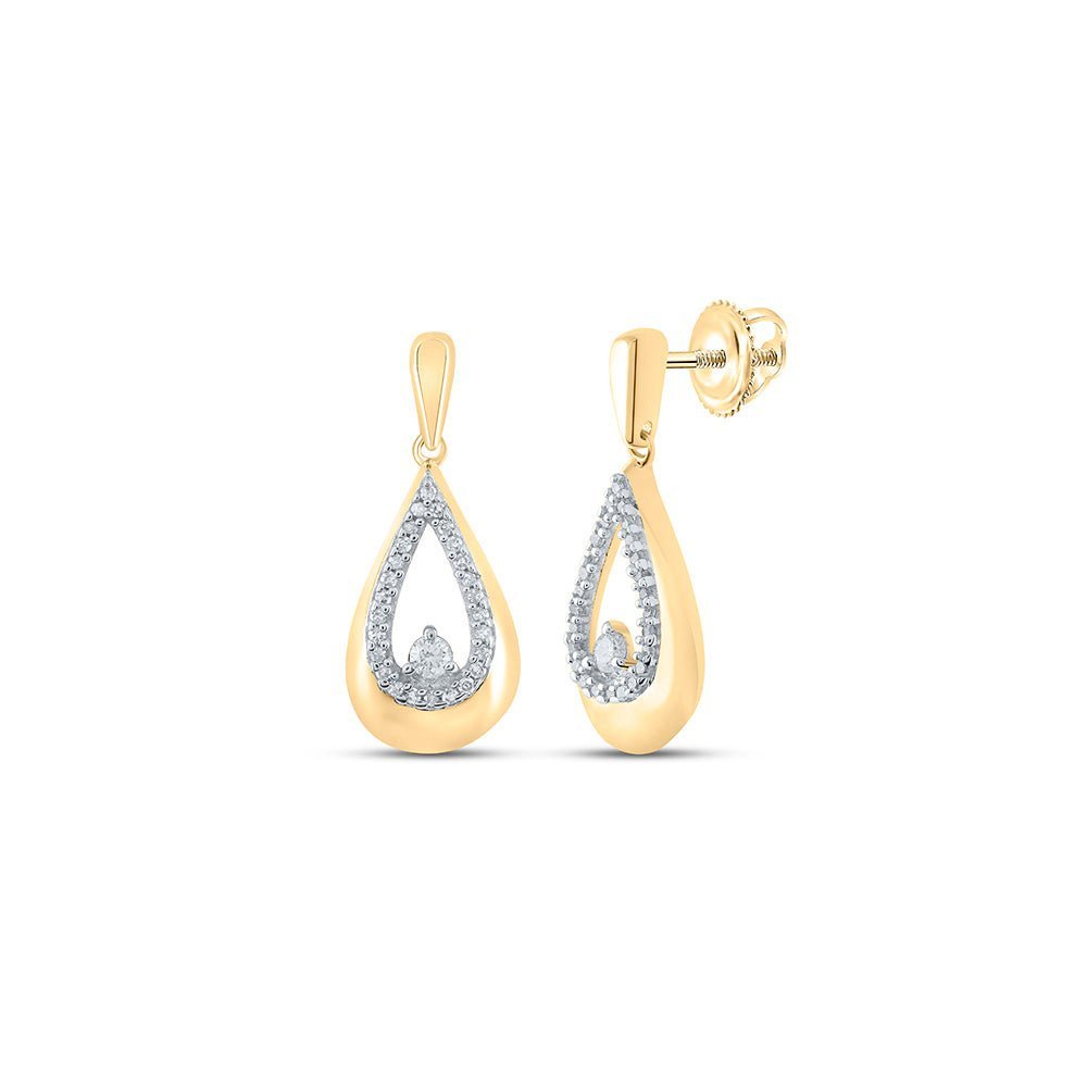 10kt Golden Tears Diamond Dangle Earrings: A Radiant Touch of Elegance - Splendid Jewellery