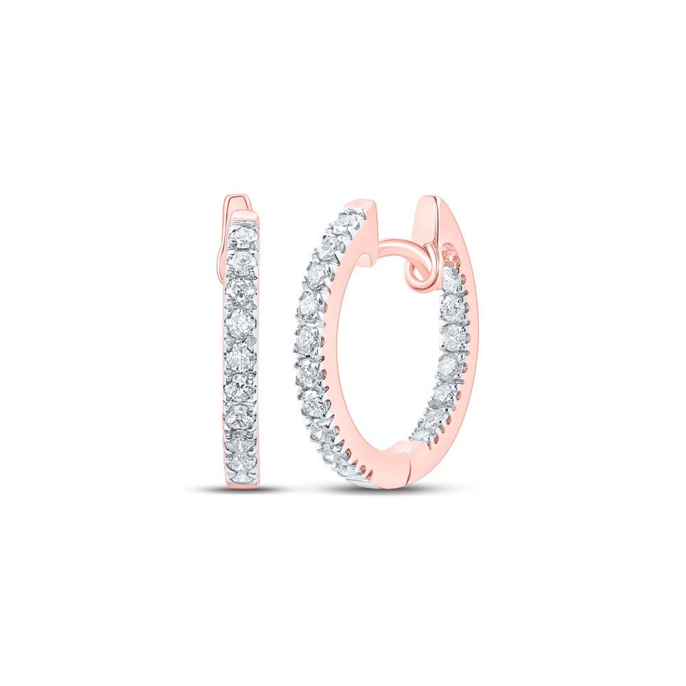 10kt Rose Gold Diamond Brilliance Hoop Earrings - Splendid Jewellery