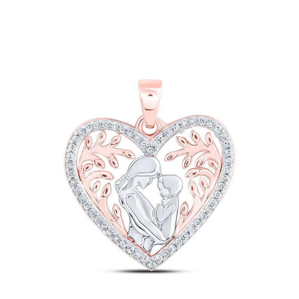 10kt Rose Gold Diamond Heart & Love Symbol Pendant - Splendid Jewellery