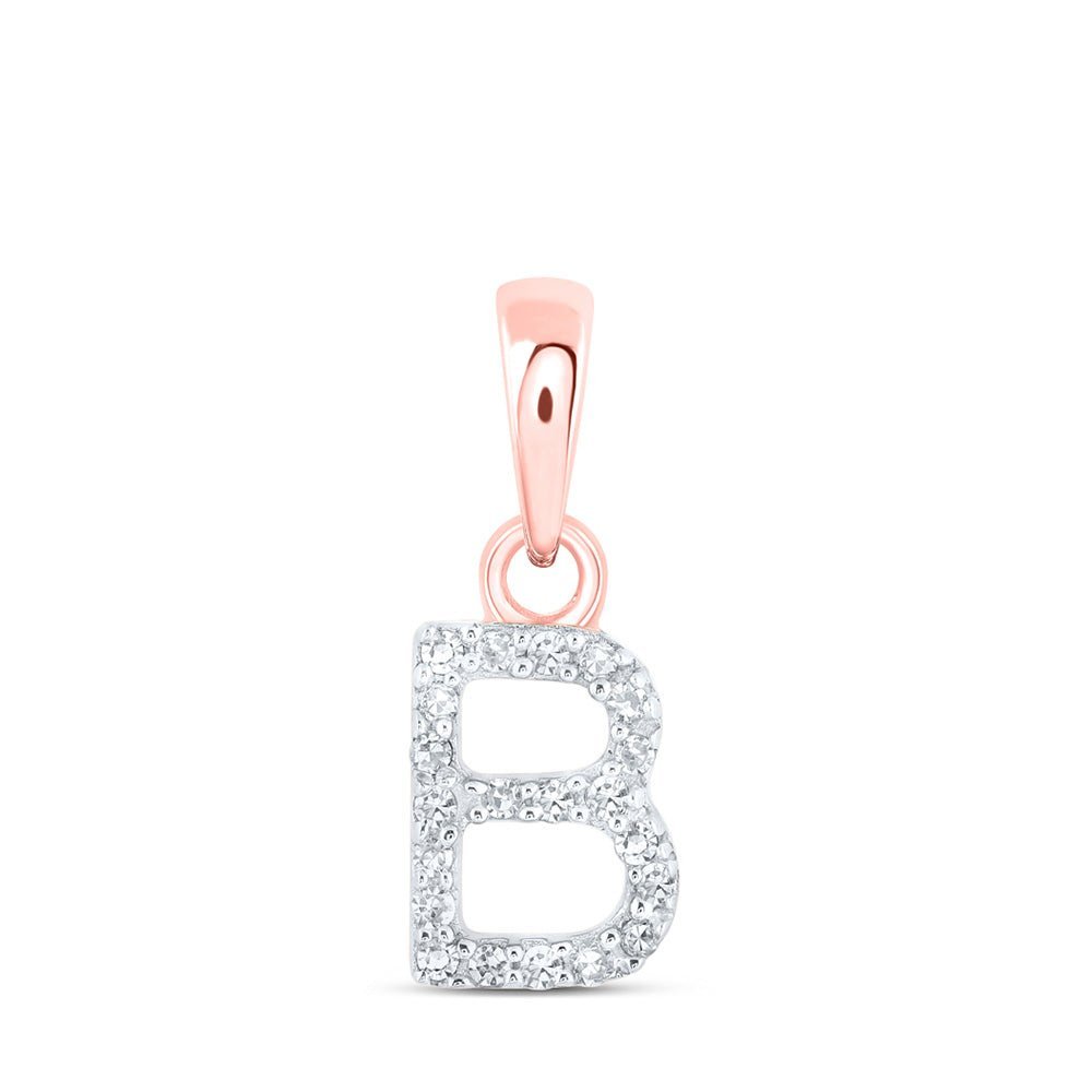 10kt Rose Gold Diamond Initial Pendant: Personalized Elegance in B - Splendid Jewellery
