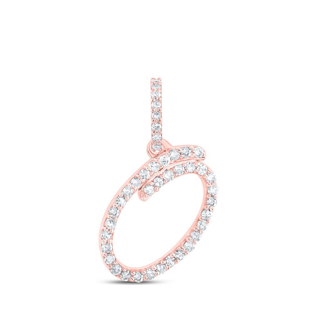 10kt Rose Gold Diamond Letter Pendant - A Captivating Expression of Personal Style and Connection - Splendid Jewellery