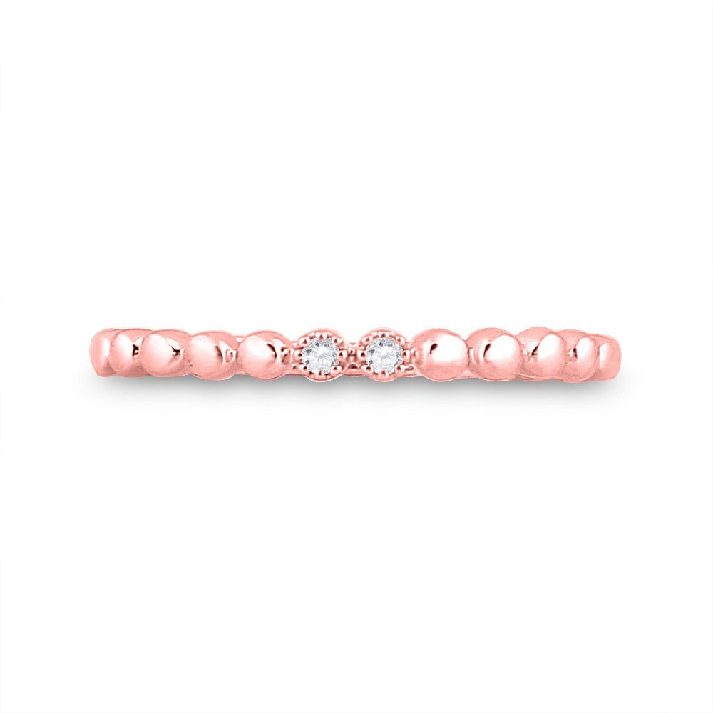 10kt Rose Gold Diamond Stackable Band Ring: A Delicate Sparkle of Elegance - Splendid Jewellery