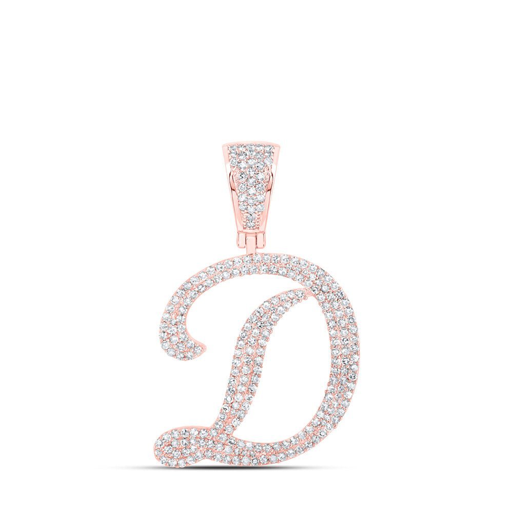 10kt Rose Gold Men's Diamond Initial Charm Pendant - 1 Cttw | Splendid Jewellery - Splendid Jewellery