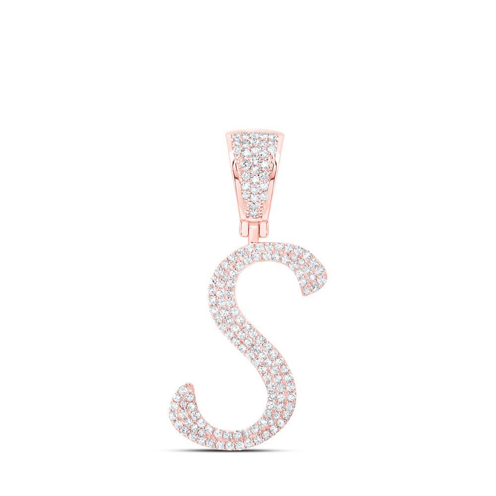 10kt Rose Gold Men's Diamond Initial Pendant - Stunning Charm Necklace with 5/8 Ct.t.w. Round Diamond - Splendid Jewellery