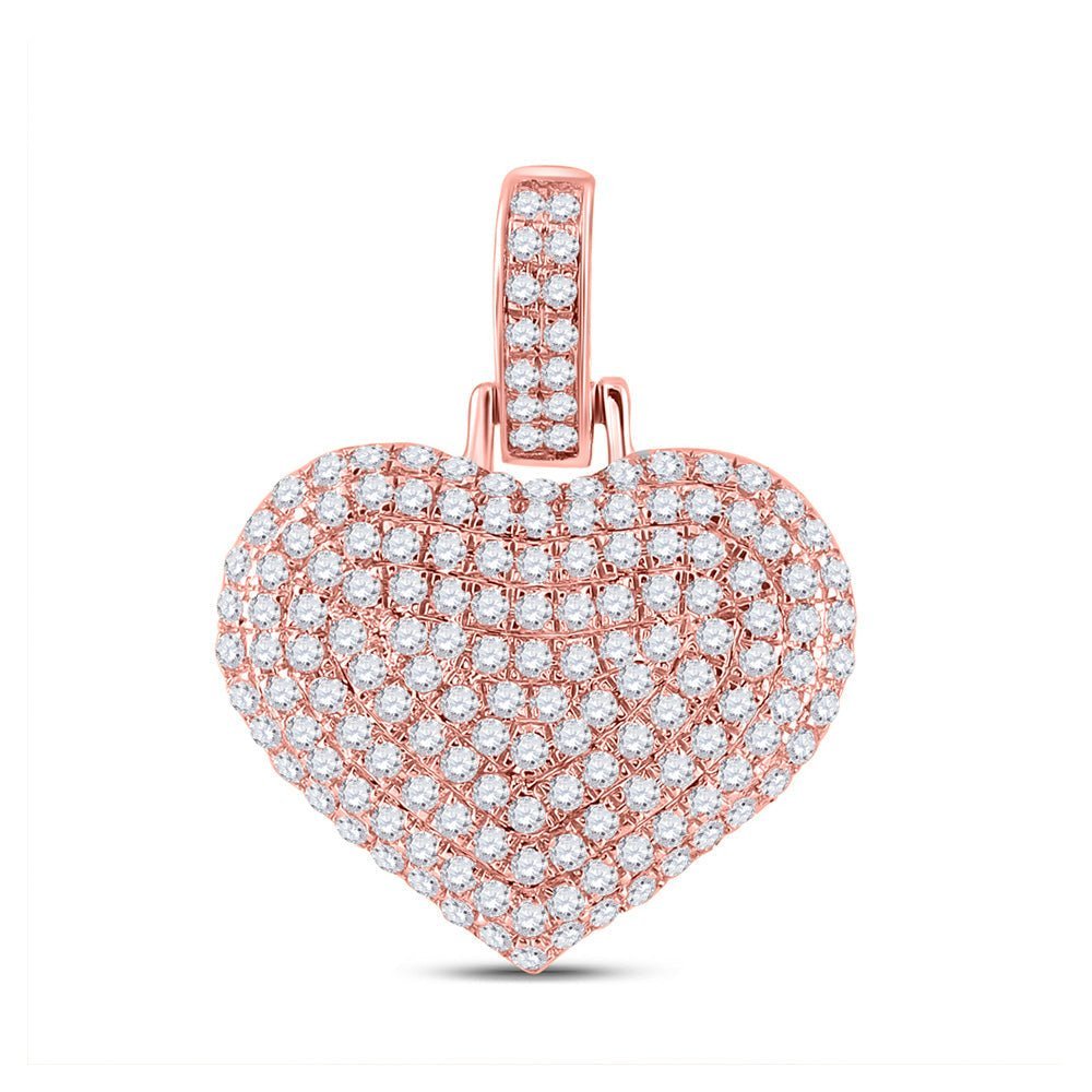 10kt Rose Gold Men's Heart Diamond Charm Pendant - 1/2 Cttw - Splendid Jewellery