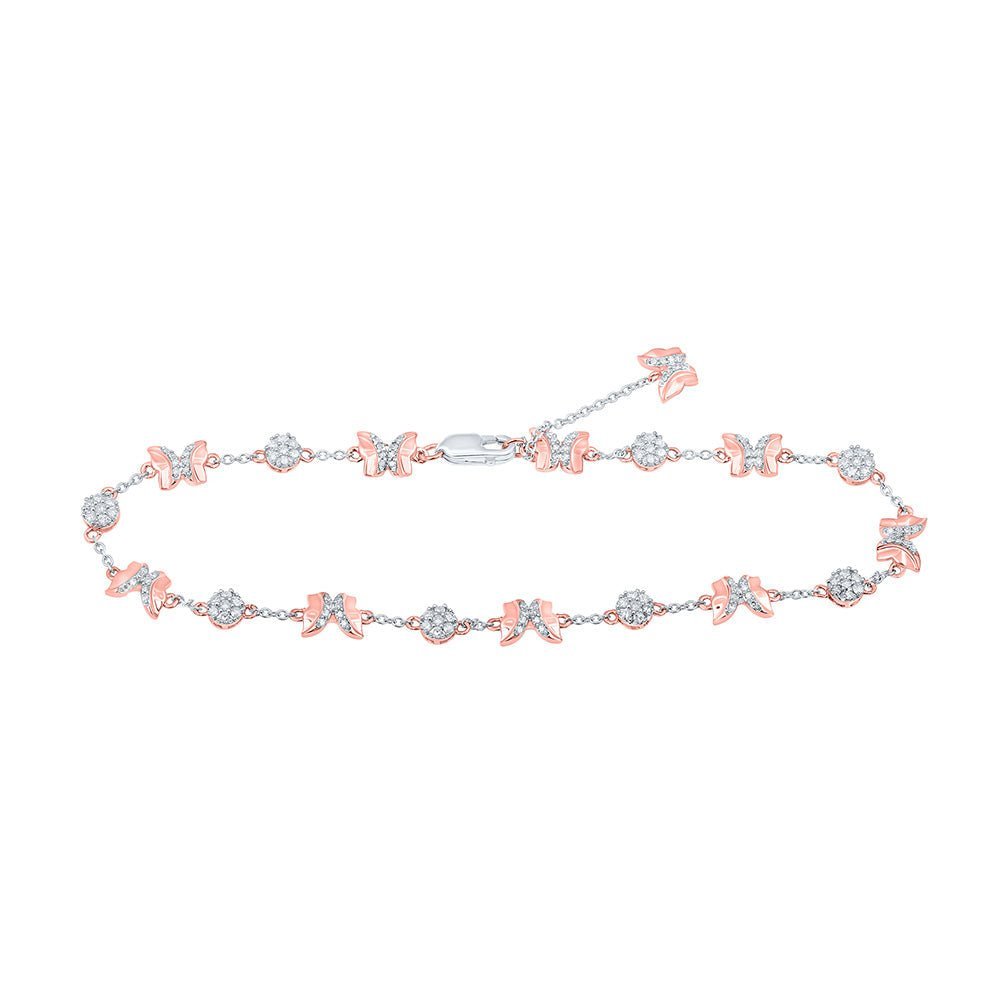 10kt Two - tone Gold Diamond Butterfly Bracelet - A Delicate Flutter of Elegance - Splendid Jewellery
