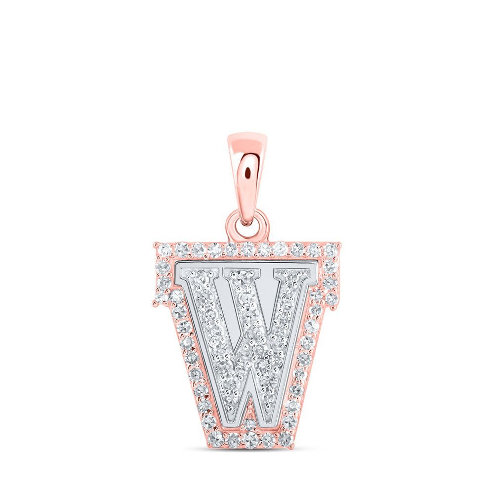 10kt Two - tone Gold Diamond Initial & Letter Pendant - Personalized Elegance - Splendid Jewellery