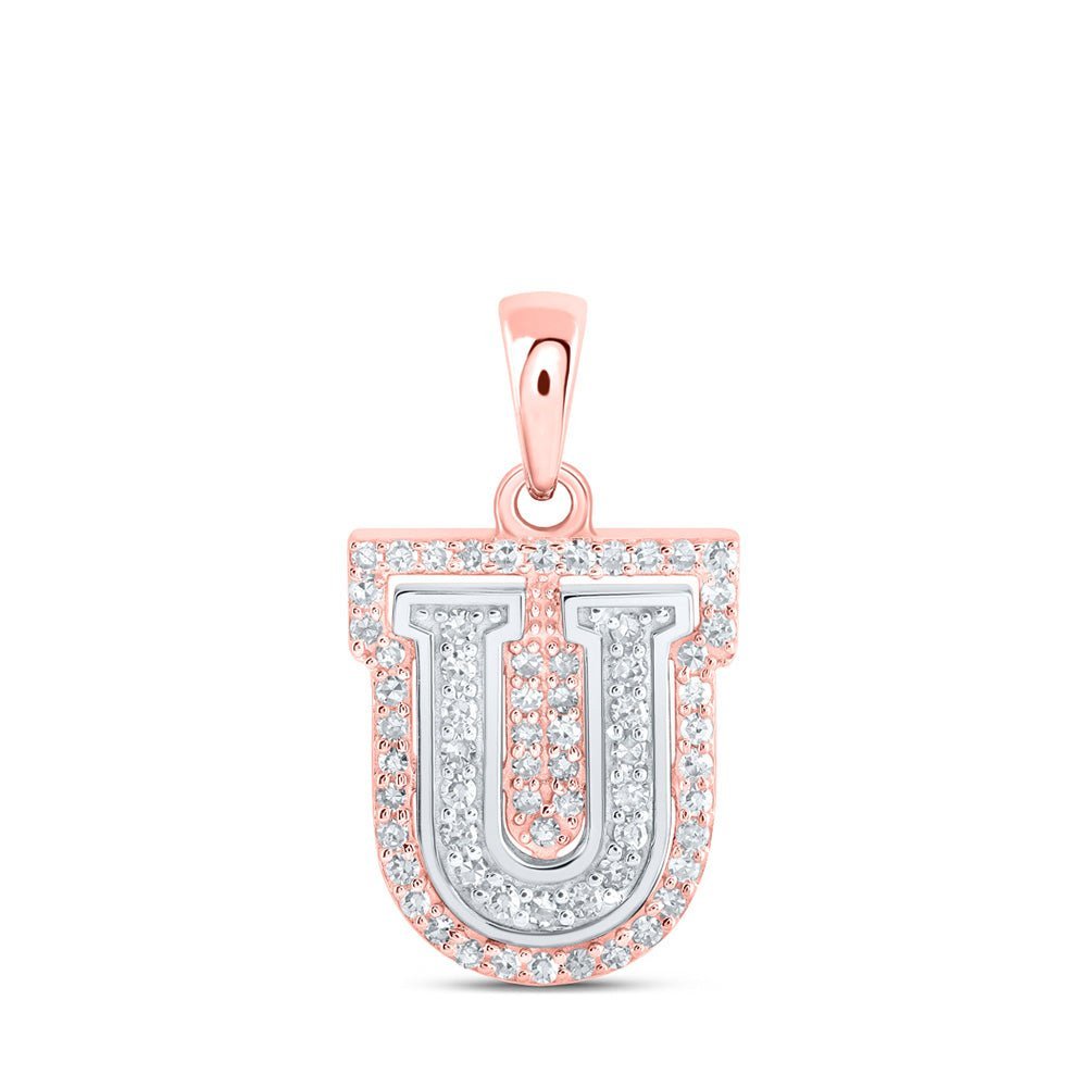 10kt Two - tone Gold Diamond Initial & Letter Pendant | Personalized Elegance - Splendid Jewellery