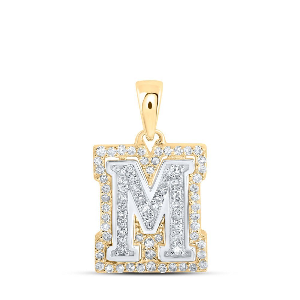 10kt Two - tone Gold Diamond Initial & Letter Pendant: Personalized Elegance in Motion - Splendid Jewellery