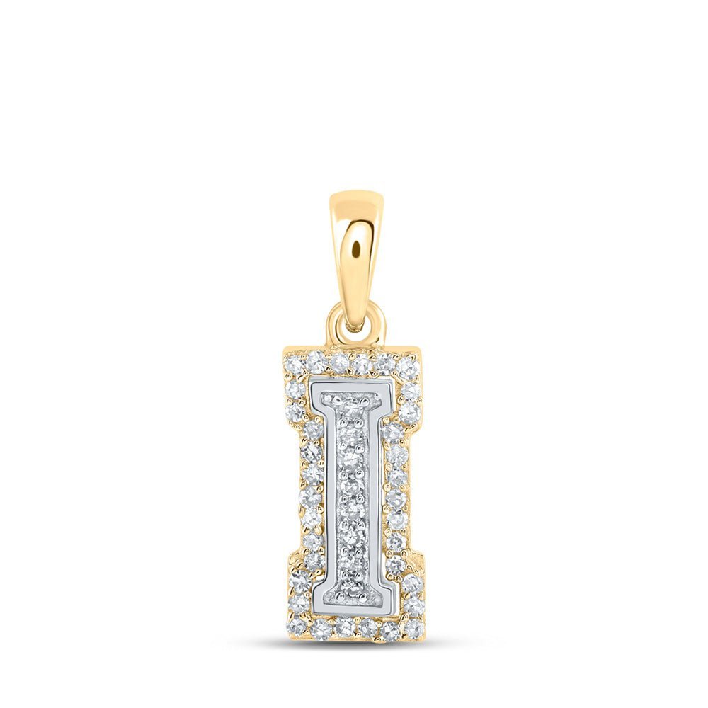 10kt Two - tone Gold Diamond Initial & Letter Pendant: Personalized Elegance in Motion - Splendid Jewellery