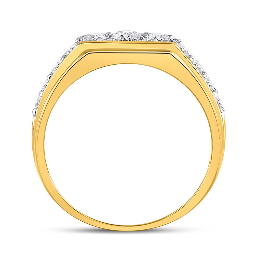 10kt Two - tone Gold Men's Graduated Diamond Band Ring - 1 Cttw | Splendid Jewellery - Splendid Jewellery