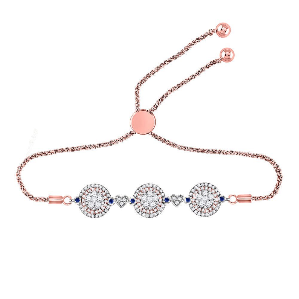 10kt Two - tone Gold Women's Round Diamond Bolo Bracelet - 1 Cttw | Radiant Elegance - Splendid Jewellery