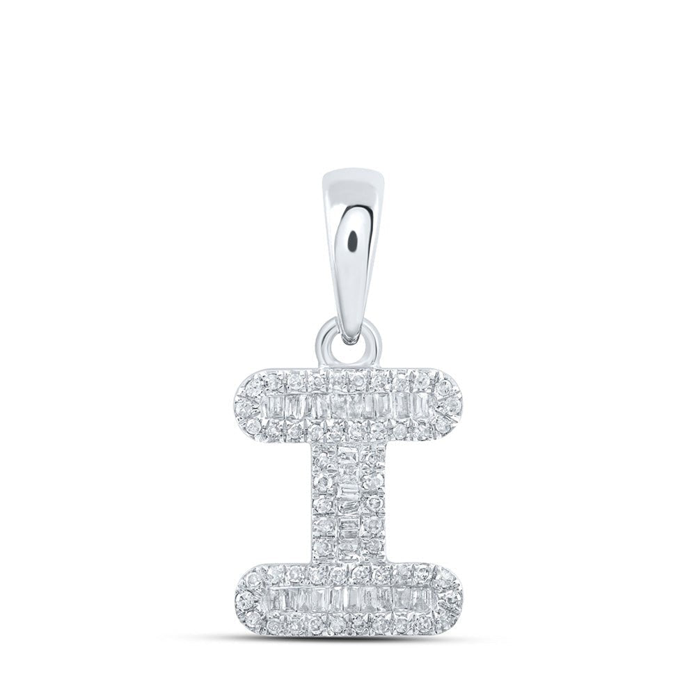 10kt White Gold Baguette Diamond Initial Pendant: A Sparkling Symbol of Elegance and Romance - Splendid Jewellery
