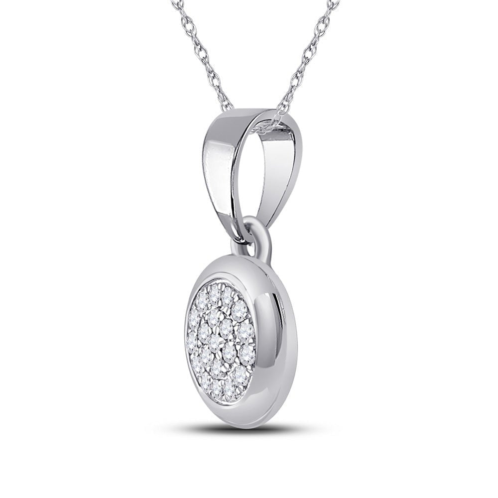 10kt White Gold Diamond Cluster Pendant - A Mesmerizing Brilliance - Splendid Jewellery