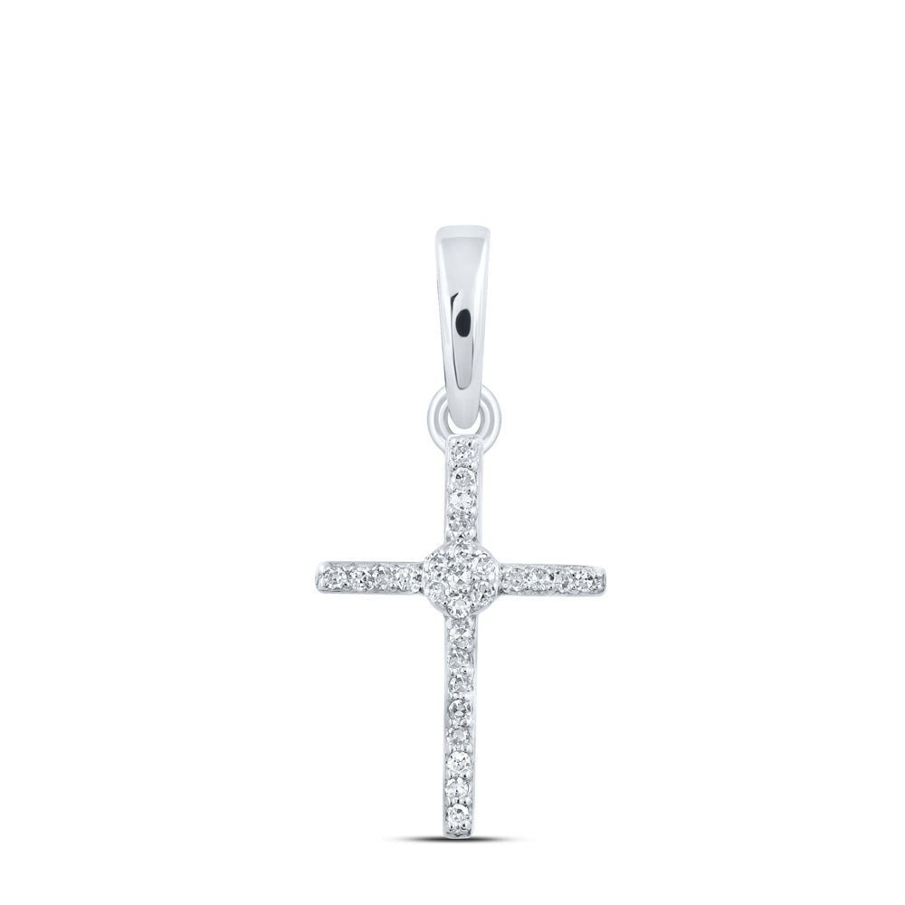 10kt White Gold Diamond Cross Pendant: A Mesmerizing Symbol of Elegance and Faith - Splendid Jewellery