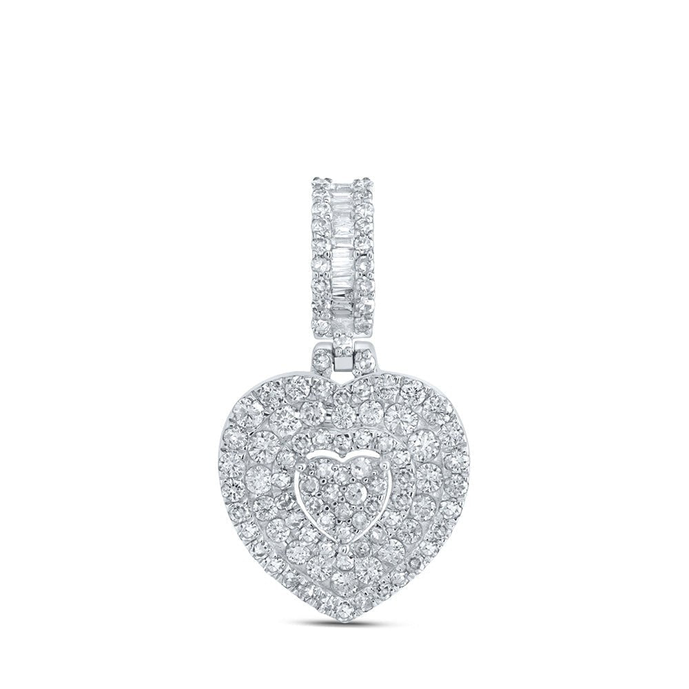 10kt White Gold Diamond Heart and Love Symbol Pendant: A Captivating Expression of Love and Elegance - Splendid Jewellery
