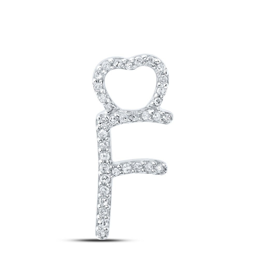 10kt White Gold Diamond Heart Initial Pendant - Personalized Romance and Elegance - Splendid Jewellery