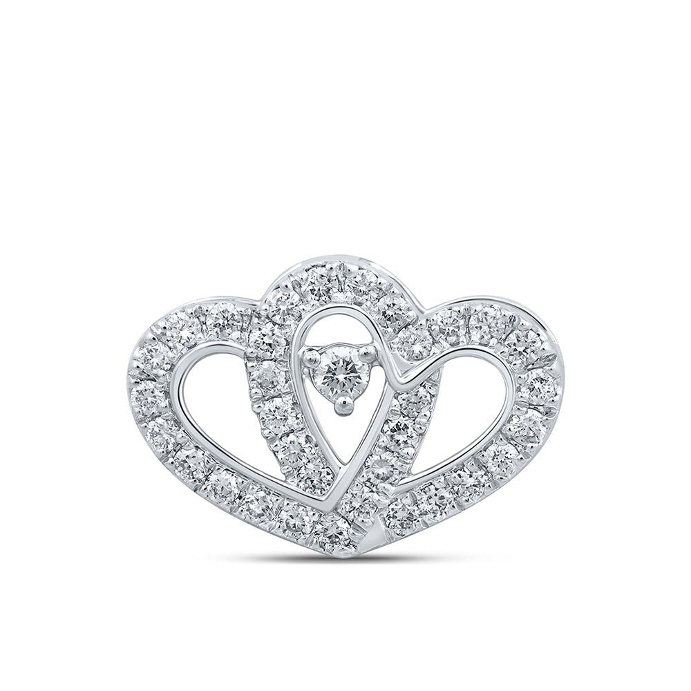 10kt White Gold Diamond Heart & Love Symbol Pendant - Splendid Jewellery