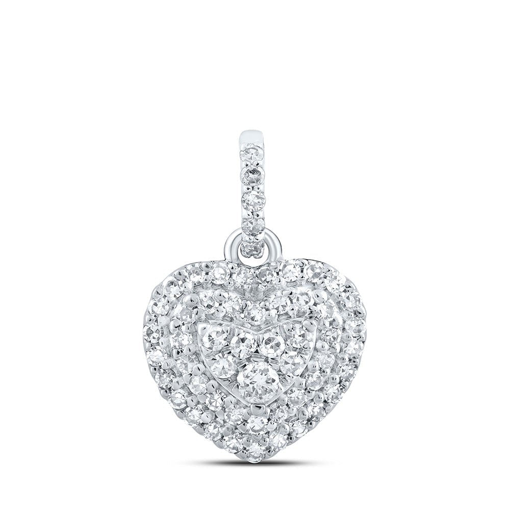 10kt White Gold Diamond Heart & Love Symbol Pendant - A Sparkling Declaration of Love - Splendid Jewellery