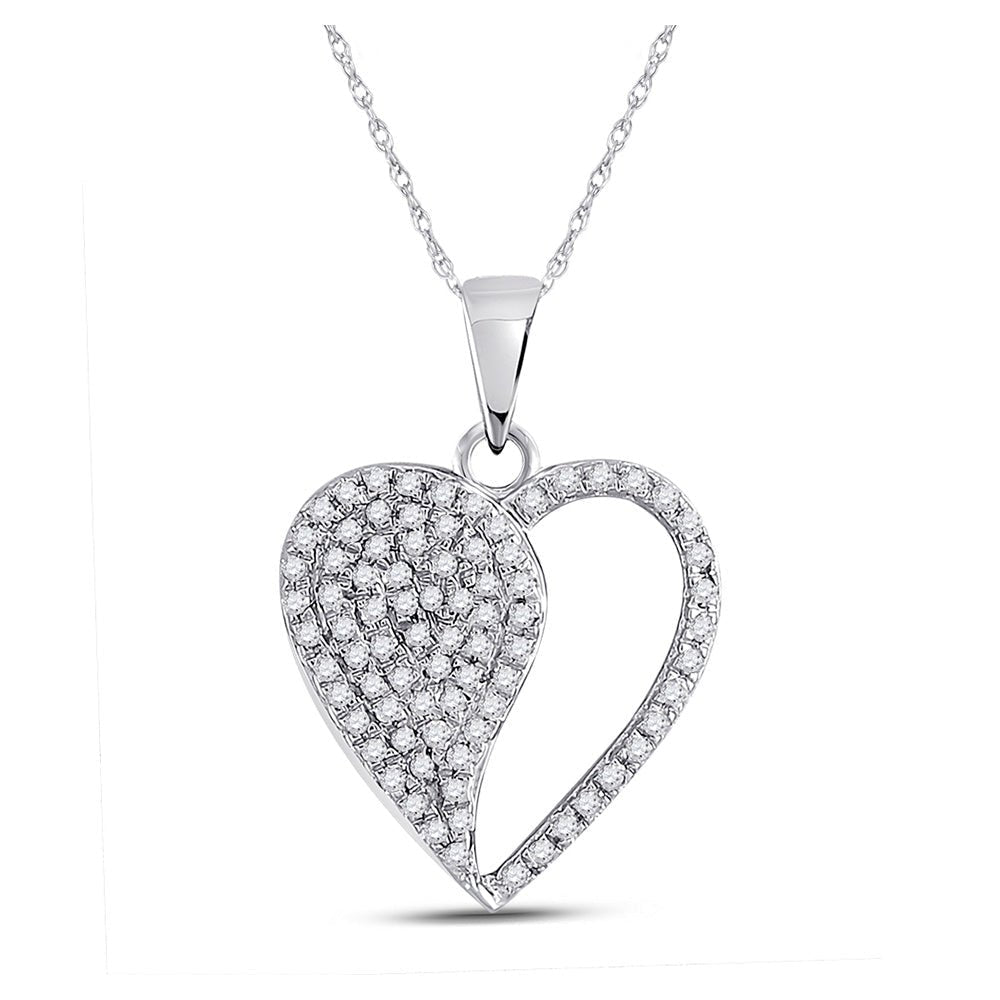 10kt White Gold Diamond Heart & Love Symbol Pendant | Splendid Jewellery - Splendid Jewellery