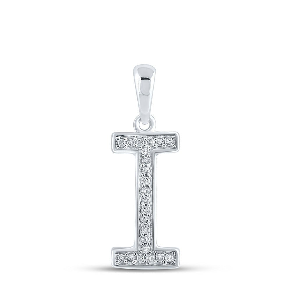 10kt White Gold Diamond Initial I Letter Pendant - A Personalized Symbol of Elegance and Sentiment - Splendid Jewellery