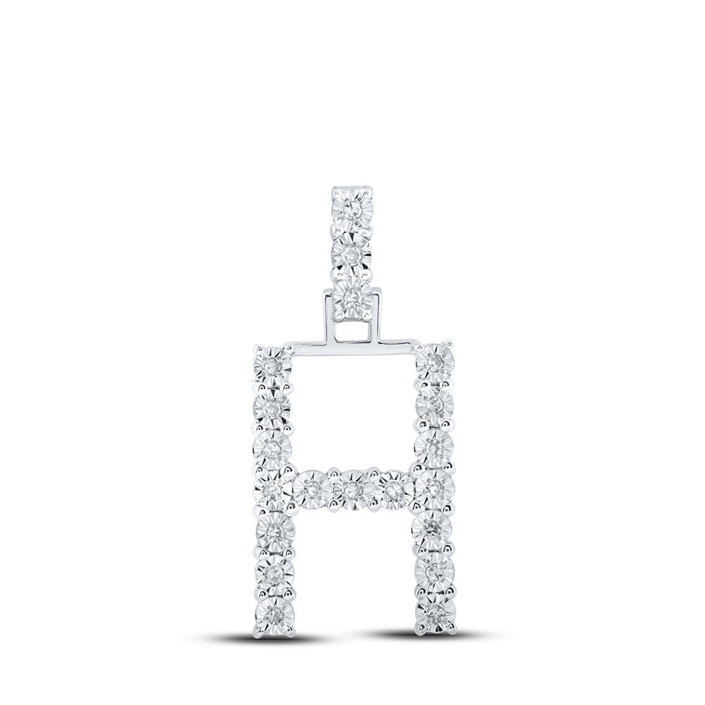 10kt White Gold Diamond Initial & Letter Pendant - Personalized Elegance and Sparkling Sophistication - Splendid Jewellery
