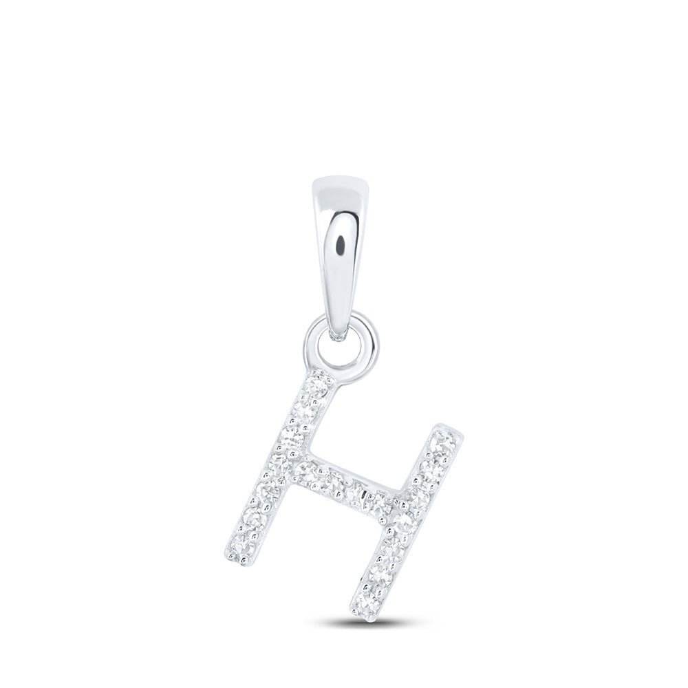 10kt White Gold Diamond Initial & Letter Pendant | Splendid Jewellery - Splendid Jewellery