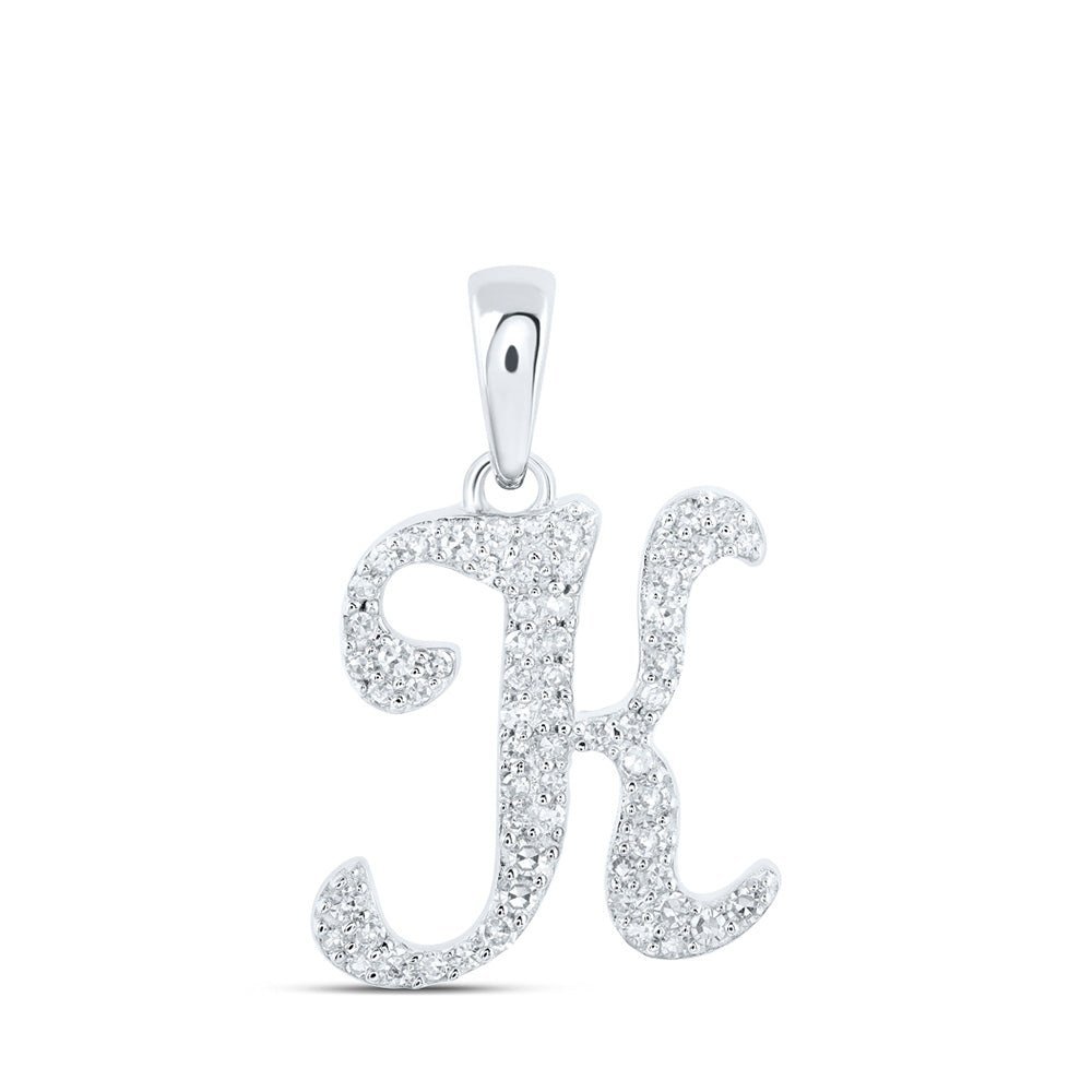10kt White Gold Diamond Initial Pendant - Elegant and Timeless Symbol of Individuality - Splendid Jewellery