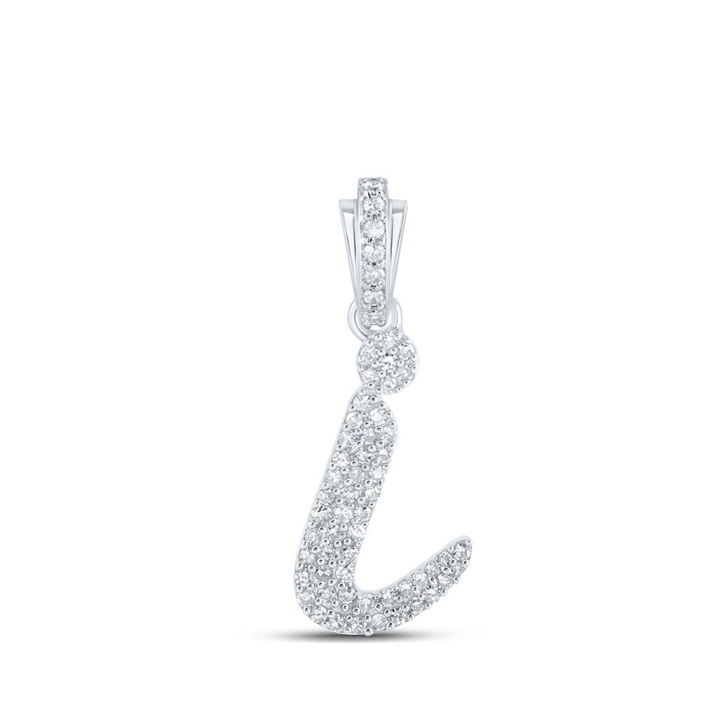 10kt White Gold Diamond Initial Pendant - Personalize Your Style with Elegance - Splendid Jewellery