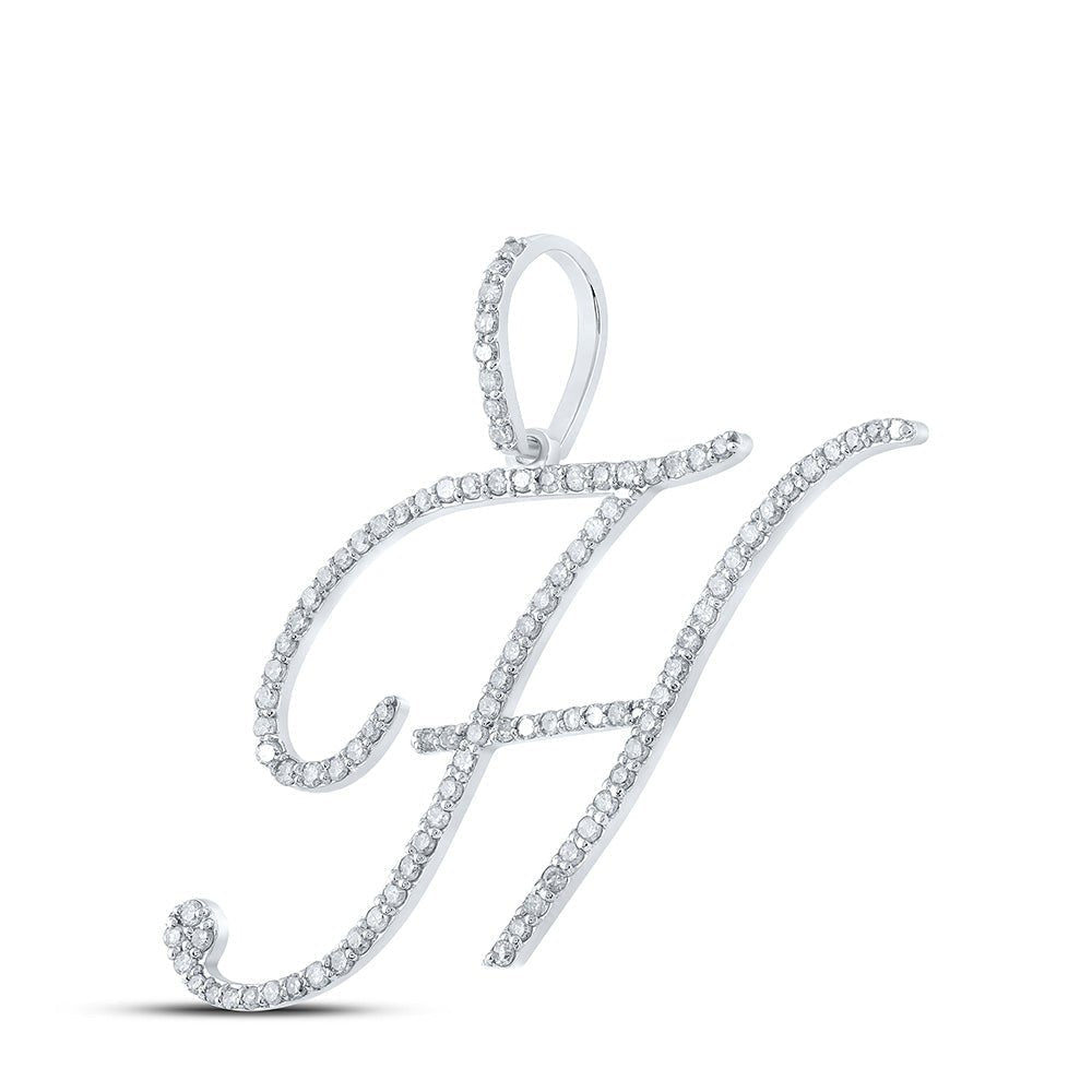 10kt White Gold Diamond Initial Pendant - Personalize Your Style with Elegance and Brilliance - Splendid Jewellery
