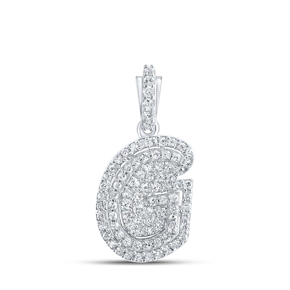 10kt White Gold Diamond Initial Pendant - Personalized Elegance - Splendid Jewellery