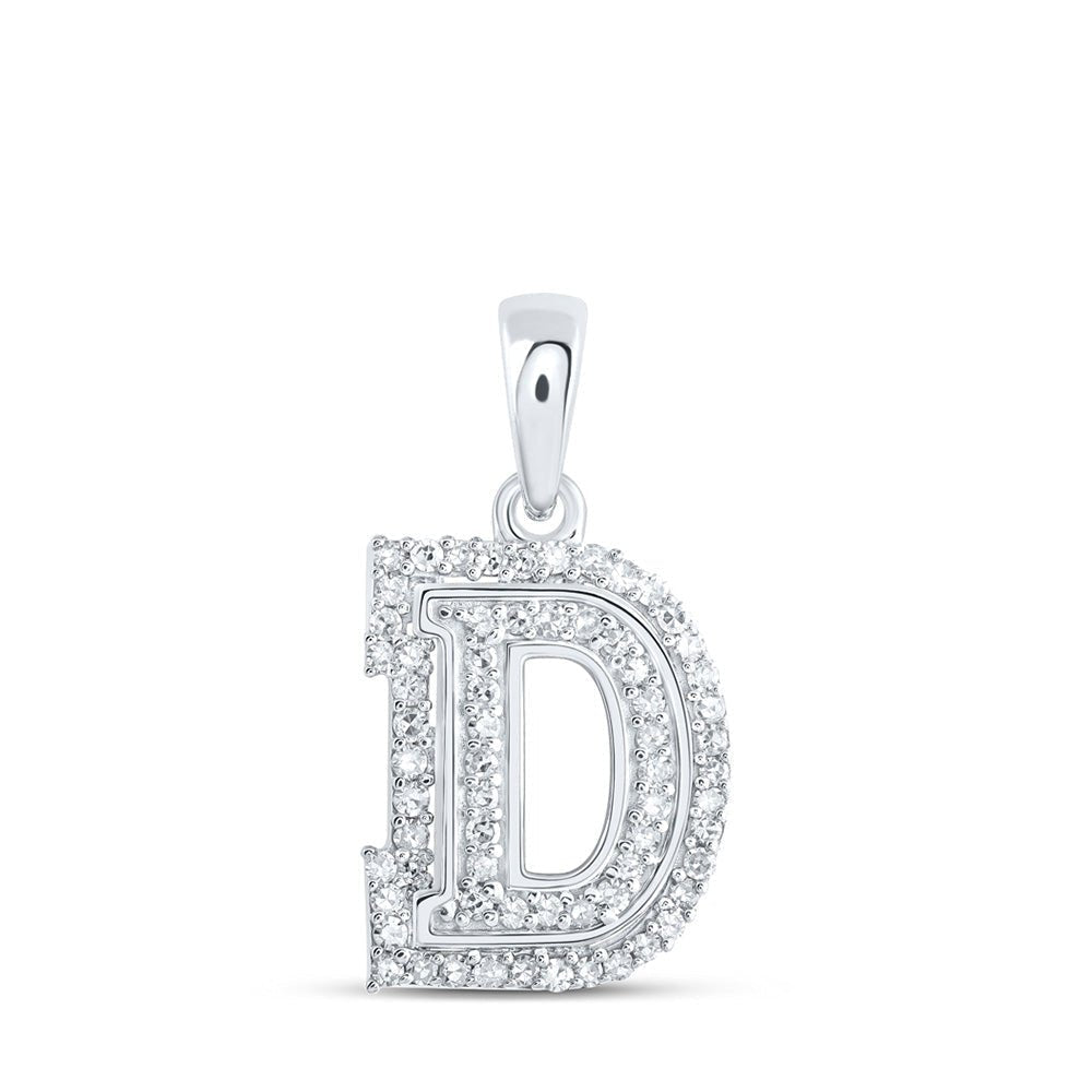 10kt White Gold Diamond Initial Pendant - Personalized Elegance - Splendid Jewellery