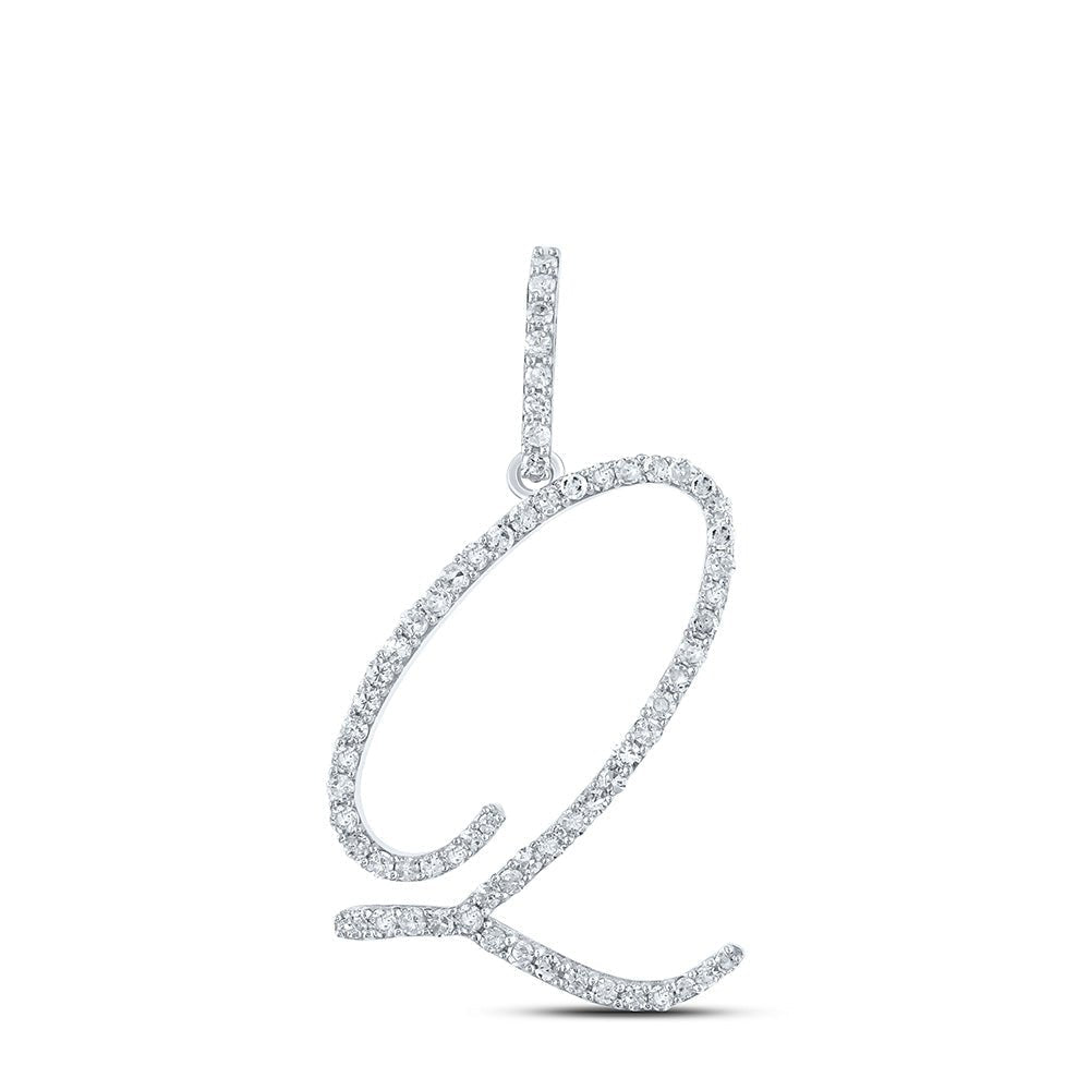 10kt White Gold Diamond Initial Pendant | Personalized Elegance and Sparkling Brilliance - Splendid Jewellery