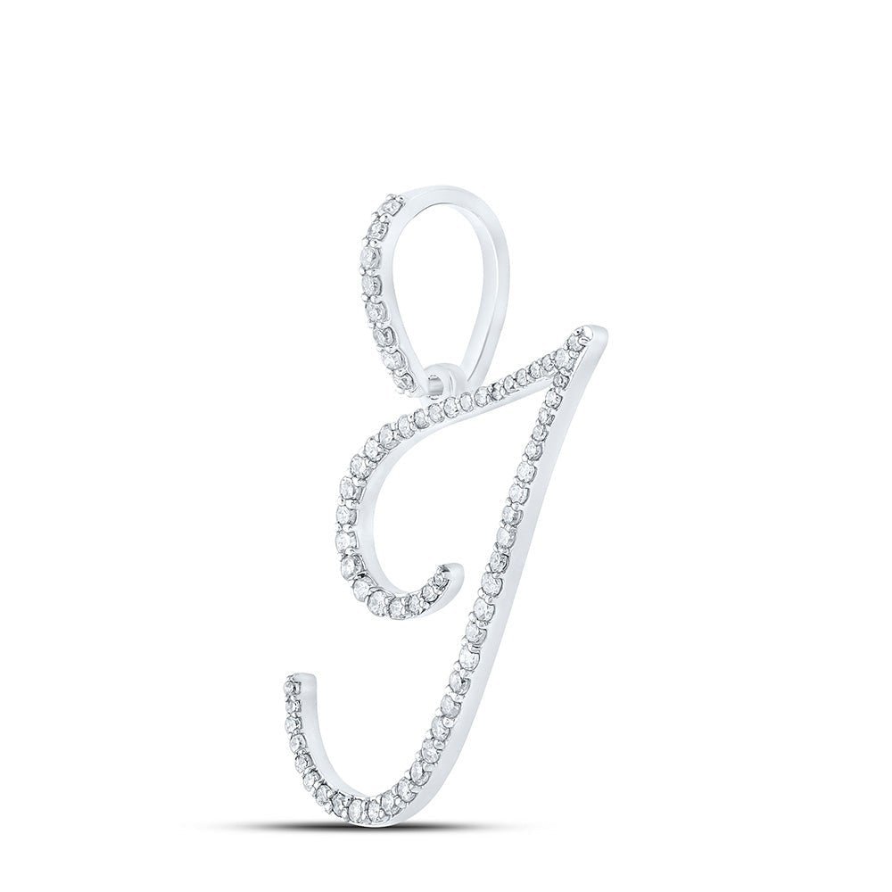 10kt White Gold Diamond Initial Pendant - Personalized Elegance in Every Letter - Splendid Jewellery