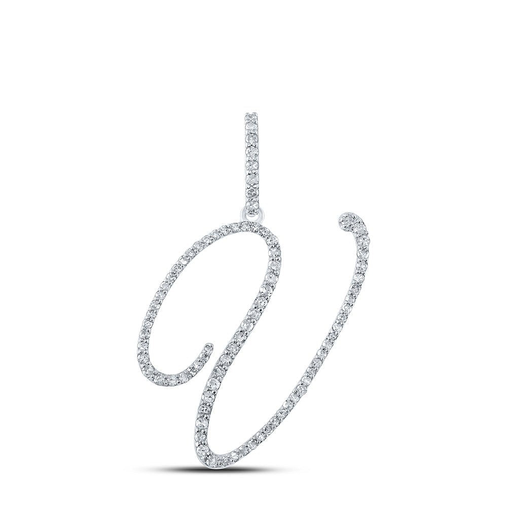 10kt White Gold Diamond Initial V Pendant | Personalized Elegance - Splendid Jewellery