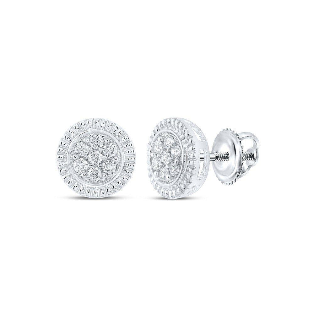 10kt White Gold Floral Diamond Cluster Earrings - Sparkling Blossoms by Splendid Jewellery - Splendid Jewellery