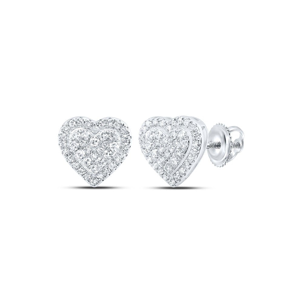 10kt White Gold Heart - Shaped Diamond Earrings: A Timeless Symbol of Love and Elegance - Splendid Jewellery