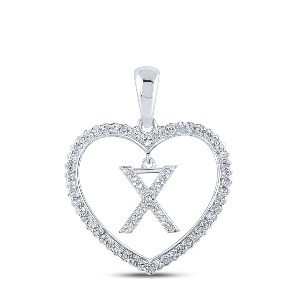 10kt White Gold Heart - Shaped Diamond Initial Pendant | Personalized Love and Affection Necklace - Splendid Jewellery