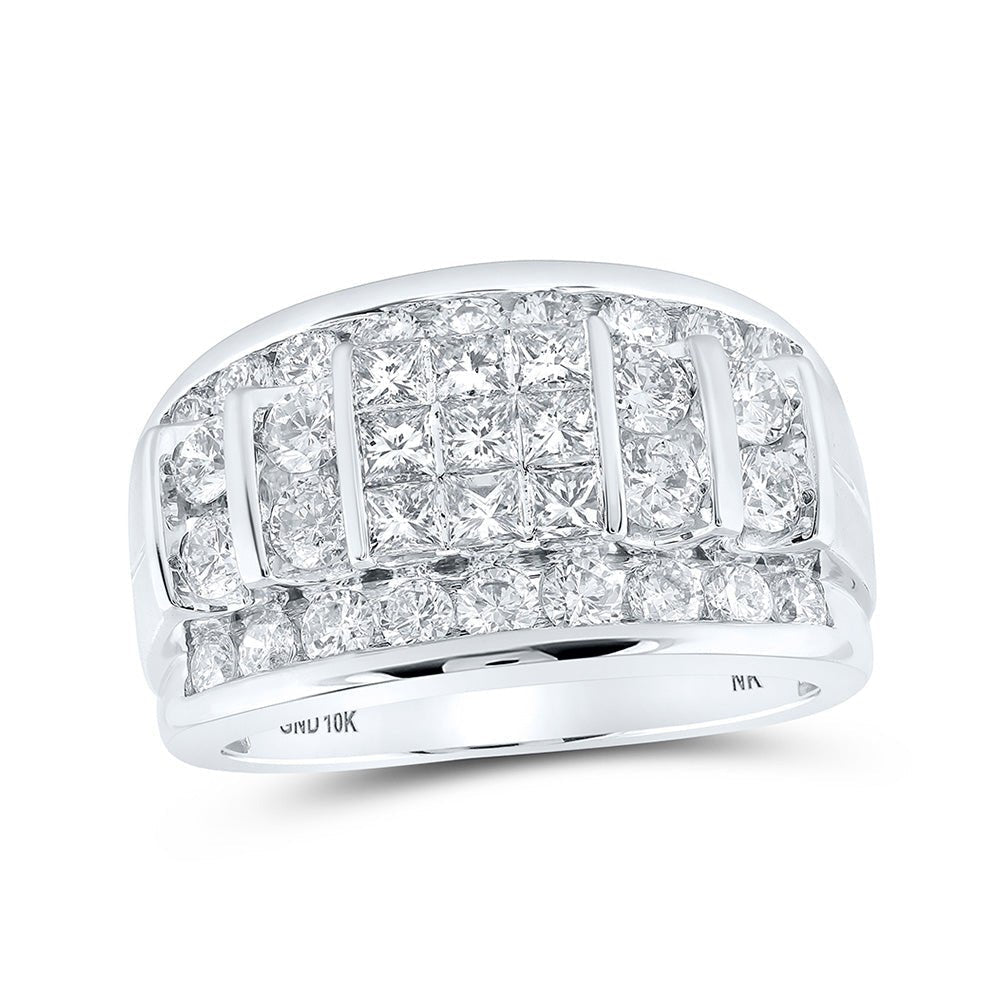 10kt White Gold Men's Diamond Band Ring - Exquisite Brilliance - Splendid Jewellery